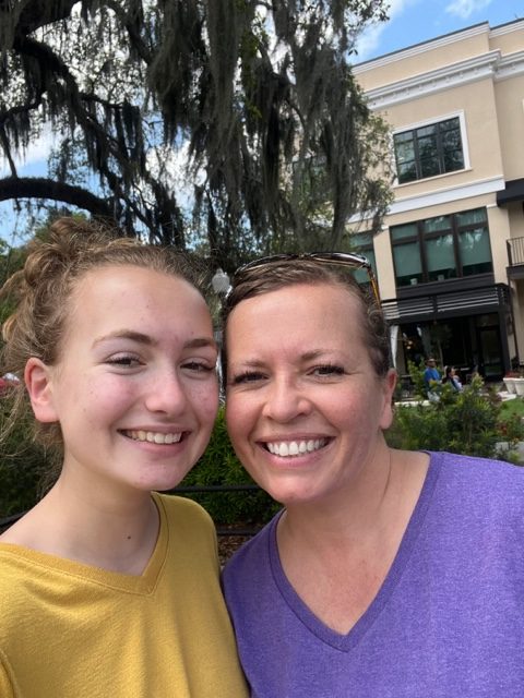 Ava Weatherford and her mother Jen in Florida.