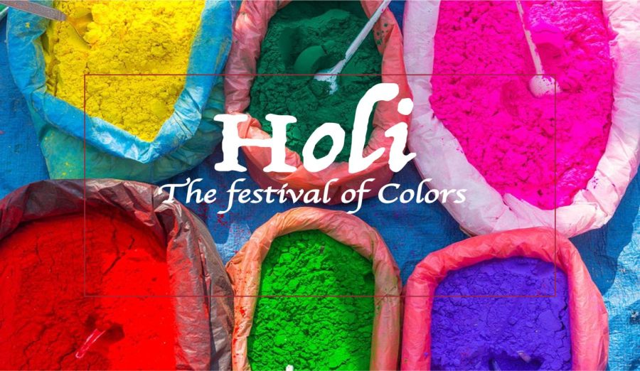 An image of the different Dyes used in the Holi festival 